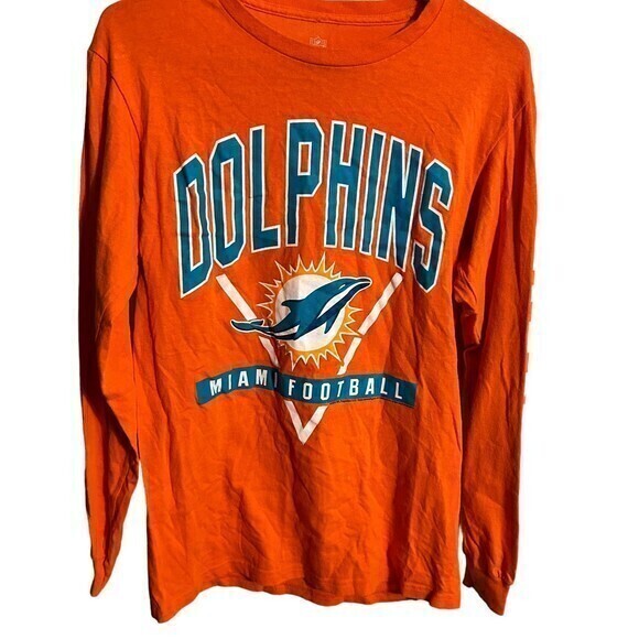 Miami Dolphins  orange‎ tshirt longsleeve size S - Picture 1 of 5